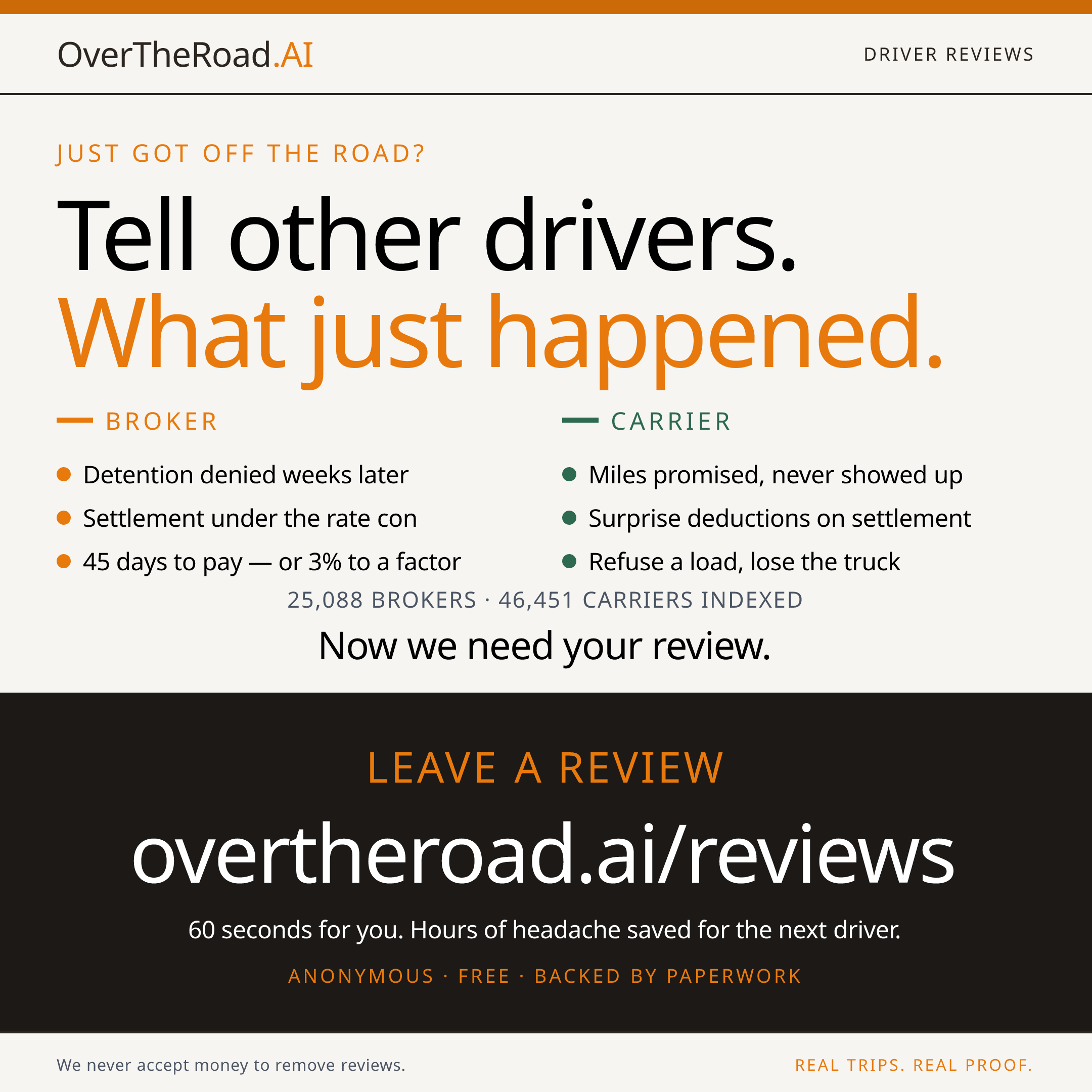 Driver Reviews Promo — card 1